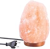 Lunartec Salzlampe: LED-Salzkristall-Lampe mit Echtholzständer, LED-Leuchtmittel, 2-3 kg (Salzleuchte, Salzkristalllampe, Luftreiniger)