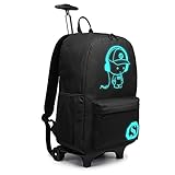 KONO Trolley Jungen Rucksack Kindergepäck mit Rollen...