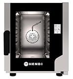 HENDI Kombidämpfer, Simple Touch, für 5x GN2/3 Bleche, mit 1 reversibler Lüfter, 99 programmierbaren Einstellungen, Heißluft- mit Dampf-Backofen, Dampfgarer, 230V/3200W, 550x754x(H)662mm, Edelstahl