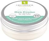 GREENDOOR Fussdeo 50ml gegen Fussgeruch, Fuss Deo vegan, Deodorant ohne Aluminium, nie mehr Fuß-Geruch, natürlich ohne Tierversuche, Naturkosmetik Bio Babassu, Natur Deocreme Cremedeo