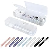2 Stück Kabel Aufbewahrungsbox, 7 Fächer Transparente Kabelmanagement-Box mit 20 Kabelbindern, Doppelöffnung Kabel-Organisator für Schreibtisch Lagerung, Büro, Hausgebrauch