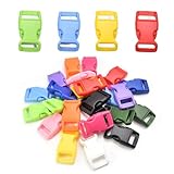 50 Stück Schnallen Aus Kunststoff,Schnallen und Verschlüsse,10 MM Klickverschluss,Steckschnalle,Paracord Verschluss,Rucksack Schnalle,Farb-Mix Paracord Zubehör,Steckschnallen für Rucksackgurte,Seil