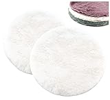 heimtexland 2er Pack Sitzkissen Fellimitat Hase flauschig weich wärmend Stuhlauflage Kunstfell Vegan Fell Sitzauflage Bank Kissen Chalet Deko Holzbank Stuhlkissen Typ838 Creme Natur