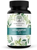 PURE NATURAL CHOICE ASTAXANTHIN 12mg - TÜV geprüft - 4 Monatsvorrat - Kapseln - Vegan - hochdosiert Bioverfügbarkeit aus reiner Mikroalge | 60 Stk.