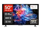 TCL 50V6C 50 Zoll Direct LED TV, 4K HDR Fernseher, Smart TV mithilfe von Google TV (Dolby Audio, Motion Clarity, Kompatibel mit Google Assistant & Alexa)
