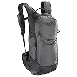 EVOC FR LITE RACE 10 Protektor-Rucksack ideal für Enduro-Rennen, Backpack (Fahrradrucksack mit LITESHIELD BACK Rückenprotektor, LITESHIELD SYSTEM AIR, Werkzeugfach, Größe: M/L), Carbon Grey/Black