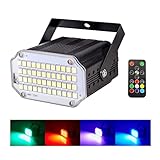 Multicolor Stroboskop mit Fernbedienung Disco Licht, 48Led Stroboskope Musikgesteuert Disco Blitzlicht für Room, Discolicht Party Disco Strobe Light Stroposkopblitzer Blitzer Projektor Lichteffekte