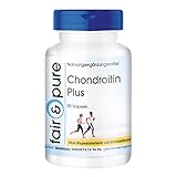 Fair & Pure Chondroitin Plus, 90 Kapseln, mit Hyaluronsäure, Calcium, Vitamin D und E, Nahrungsergänzungsmittel ohne Magnesiumstearat, in Deutschland hergestellt