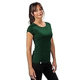 ALPIN LOACKER Merino Shirt Damen Kurzarm - Das Merino T-Shirt Damen für Wandern und Outdoor I atmungsaktives Thermoshirt Damen für Sport I Merino Unterwäsche Damen, Dunkel Grün M