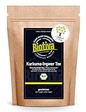 Biotiva Kurkuma & Ingwer Tee Bio 250g - hochwertige Kurkumawurzel (Curcuma longa) und Ingwerwurzel (Zingiber officinale) getrocknet - Abgefüllt und kontrolliert in Deutschland