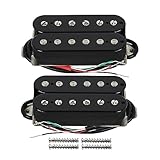 FLEOR E-Gitarren-Humbucker-Tonabnehmer, Doppelspulen-Gitarrensteg-Tonabnehmer und Hals-Tonabnehmer-Set – Schwarz