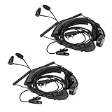 Retevis ETK007 Einstellbare Kehlkopfmikrofon Hörmuschel Kompatibel RT622 RB627B H-777 RT668 Walkie-Talkies Headset mit Finger-PTT und Zwei Ohrstöpseln zum Radfahren (2 Stück)