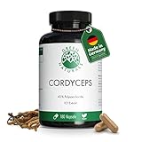 Cordyceps Sinensis | 180 Kapseln | Hochdosiert: 1400 mg Cordyceps pro Tagesdosis | 10:1 Extrakt | Vegan | Green Naturals®