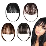 4 Stück Pony Haarteil, Clip In Pony,Natürlicher Pony-Look...