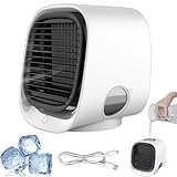 Aira Breeze LuftküHler, Tischventilator Mit WasserküHlung, Air Breeze Klimaanlage, Aira Breeze Klimaanlage, Mini Klimaanlage füR Zimmer, Tragbarer KüHlventilator füR Haus, BüRo, Schlafzimmer (weiß)
