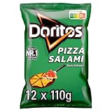 Doritos Pizza Salami - Tortilla Nachos mit Pizza Salami Geschmack - Herzhafter Snack zum Knabbern aus Mais (12 x 110g)