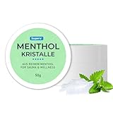 Sugeru Mentholkristalle - Hergestellt aus Reiner Minze - In Wiederverschließbarer Dose - Erfrischendes Sauna Zubehör - Saunaaufguss - Sauna Aufgussmittel mit Wohltuendem Aroma - Saunazubehör (50g)