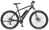 Prophete Graveler eM100 E-MTB | E-Bike Erwachsene Herren/Damen/Unisex | Pedelec Mountainbike 27,5' | BLAUPUNKT Hinterradmotor | schwarz orange türkis