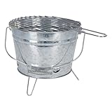 BBQ Outdoor Picknickgrill Grilleimer Feuereimer Minigrill tragbar Ø27xH22cm mobiler Grill mit Grillrost