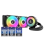 ARCTIC Liquid Freezer III 240 A-RGB - Wasserkühlung PC, AIO CPU Wasserkühler, Intel & AMD, effiziente PWM-gesteuerte Pumpe, Lüfter: 200–2000 RPM, LGA1851 und LGA1700 Contact Frame - Schwarz