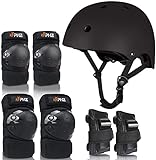 PHZ Skateboard/Skate Protektoren Set mit Helmet - Schonerset Skate Helmet Knie Pads Elbow Pads mit Handgelenkschoner für Skate Skateboard Roller Skate BMX Bike und Anderen Extreme Sports