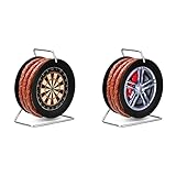 WURSTBARON® Wurst Dartscheibe Dartboard - 3,5m Snack Salami nach Krakauer Art auf einer Mini Rolle Trommel schwarz, 240 g & Wurstfelge -Kabeltrommel auf Felge -Wurst, 240 g