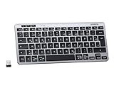 UGREEN Bluetooth Tastatur Kabellos (BT5.3+2.4G), Schlanke Scherenmechanik für Leises Tippen, Bis zu 500 Tage Akkulaufzeit, Kompatibel mit Windows/macOS/Android, Tragbare Mini Tastatur-QWERTZ Layout