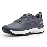 FitVille Golfschuhe Herren Extra Weit Atmungsaktiv Golf Sportschuhe mit Schnürung Breit Herren-Golfschuh Dunkelgrau 46 EU X-Weit