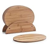 Zeller 25266 Brettchenst?nder, 7-teilig, oval, Bamboo, ca. 24 x 7 x 19,5 cm, 1 - Pack, Natur