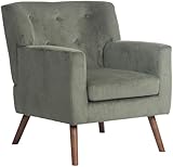 CLP Sessel Kioni mit Cordbezug, Polstersessel mit Armlehnen, Ohrensessel bis 150 kg, Relaxsessel, Fernsehsessel, Wohnzimmer, Farbe:grün