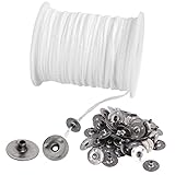 61m Kerzendocht, Docht Rauchfrei Kerzen Docht mit 100 Stück Kerzendochthalter Candle Wick Kerzendochte Dochte für Weihnachten Kerzen Hochzeit DIY Duftkerzen(Weiß)