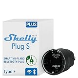 Shelly Plus Plug S - Intelligente Steckdose Funktioniert mit Alexa & Google Home, programmierbare mit Sprachsteuerung, Bluetooth und Wi-Fi-Gerät zur Automatisierung von Geräten Strommessung, Schwarz