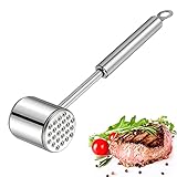 Rhinocerosdance Fleischklopfer 304 Edelstahl Fleischhammer Plattiereisen, Spülmaschinenfester Doppelseitig Hammer, Sehr Gut Geeignet für Koteletts, Rippchen, Steaks etc