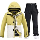 RIUIYELE Damen-Skijacken und -hosen-Set, wasserdicht, isoliert, Schneeanzug, Winter, warm, Skisuit, modisch, Snowboarden, Schneemantel, Stil 11, Large