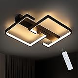 CBJKTX Deckenlampe LED 35W Schwarze Wohnzimmerlampe dimmbar mit Fernbedienung Modern Design Schlafzimmerlampe Esstischlampe Bürolampe Flurlampe