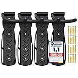 4 x WELLGRO Wand Fahrradhalter - Stahl Fahrrad Wandhalterung - Fahrrad Haken - Fahrradständer - Ständer - Farbe wählbar, Farbe:Schwarz