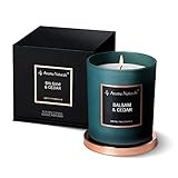 Aroma Naturals Luxuriöse Kerzen, natürliches Sojawachs-Duftkerzen, 35 Stunden Brenndauer, Heimduft, Dekorationsgeschenk, 215 g, mittelgroßes Glas (Balsam und Zeder)