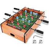 WIN.MAX Mini Tischfussball (Aktualisierung), Tragbarer Leichter Tischfußball, Kickertisch/Tischkicker für Kinder, Einfach zu Montieren und zu Lagern, 51 x 31 x 10 cm (Braun)