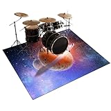 Qesjodfu Schallschutzmatte 200 x 160 cm Drum-Teppich Schlagzeugmatte Professionelle Drum Rug Schlagzeug Teppich Elektronische Jazz Schlagzeug Kit Musikinstrumente Schalldicht Teppiche Trommelteppich