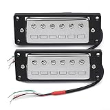 DAZZLEEX 1 Set 6 Saiten Humbucker Tonabnehmer Steghals Set E-Gitarre Humbucker Hals und Bridge Pickup Set Chrom