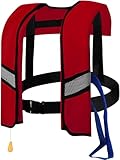 Life Jacket Adult Automatic Inflation,Vollautomatische Rettungsweste mit Reflektoren für Outdoor-Abenteuer, Automatische Aufblasfunktion und Sicherheitspfeife, Ideal für Wassersport und Bootsfahrten