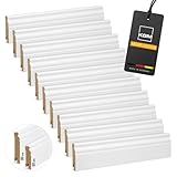 Vorteilspack KGM Hamburger Sockelleiste ECO Altberliner Profil – Weiß folierte MDF Fußbodenleiste Kurzlänge – Maße: 2200 x 19 x 60 mm – 10 Stück