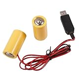 CPAOWEHF LR14 C Batterie-Eliminatoren, USB-betriebenes Kabel, ersetzt 2 Stück 1,5 V C Batterie für LED-Lampen, Elektronik-Spielzeug