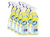 Biff Bad Total Spritzige Zitrone, Badreiniger, 8 x 750 ml, Sprühflasche, für alle Oberflächen und hygienische Sauberkeit