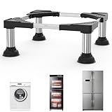 DEWEL 4 Füße Kühlschranksockel,podest für waschmaschine und trockner,Waschmaschinen Untergestell,Bärenlast 300kg,Geeignet für Kühlschränke,Waschmaschinen(Breite:30-60cm/Höhe 17cm-19cm)