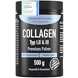 Collagen Pulver 500 Gramm - Bioaktives Kollagen Hydrolysat Peptide, Eiweiss Pulver- Geschmacksneutral, Kollagen Typ 1, 2 & 3 Lift Drink, hochdosiert