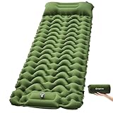 KingCamp Camping Isomatte Selbstaufblasend mit Fußpumpe, Luftmatratze 1 Personen mit integrierten Kopfkissen Outdoor Ultraleichte Camping Matratze kleines Packmass, für Strand, Wandern, Trekking,Zelt