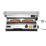 Sage - The Smart Grill Pro - Elektrischer Grill, Kontaktgrill - Optimale Ergebnisse mit Temperaturfühler - Abnehmbare Grillplatten - Für Drinnen & Draußen - Leicht zu Reinigen - Gebürsteter Edelstahl