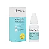 Liavince Augentropfen gegen trockene und gestresste Augen, mit Hyaluron, 10 ml, Kein Brennen, Befeuchtende und feuchtigkeitsspendende Tropfen, Kein tierischer Ursprung, Biokompatibel