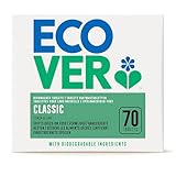 Ecover Spülmaschinentabs Classic, mit Geschirrspülsalz und Klarspüler, kraftvolle Reinigung, Zitronen- und Limettenduft, 70 Tabs Packung